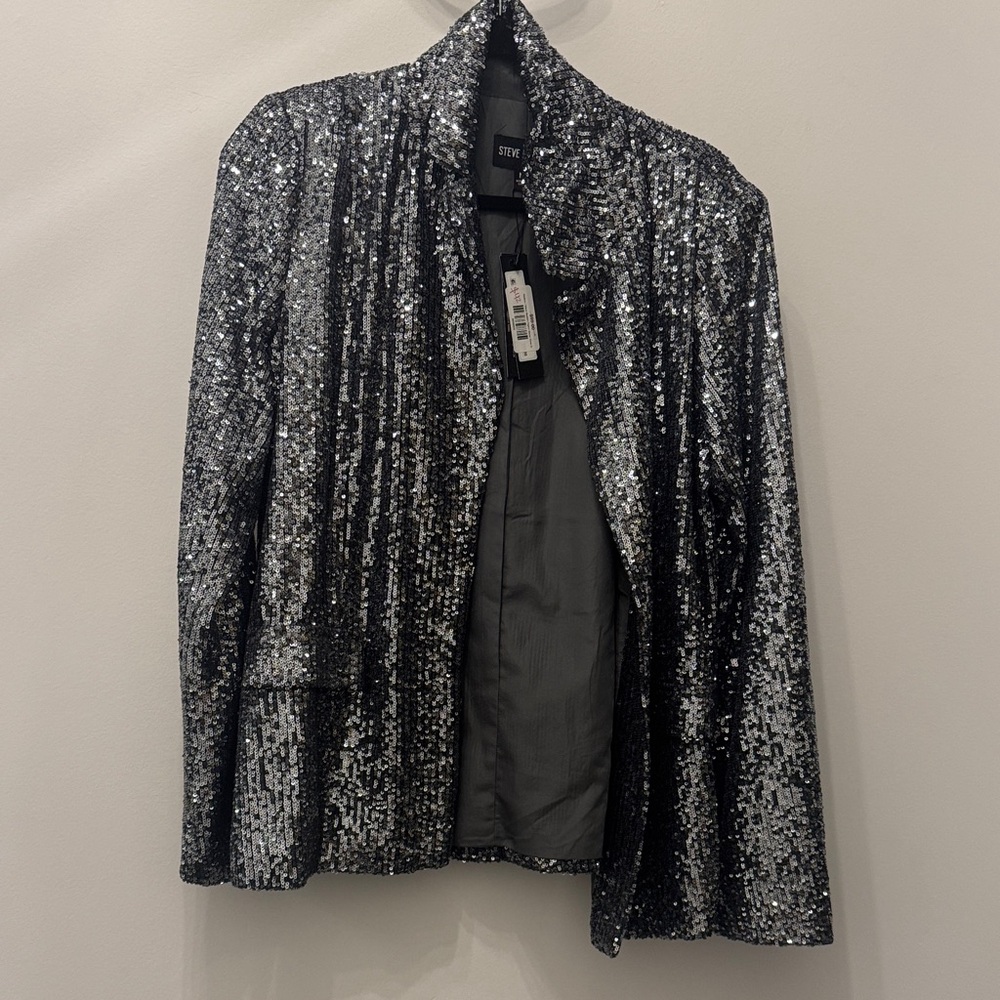 Steve Madden Black & Silver Sequin Blazer